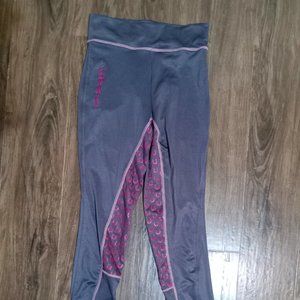 USG kids size 12 (adult small) grey and pink riding tights